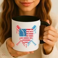 Cool Baseball Home Plate Drip Patriotic 4th Of July Coffee Mug thumb 3