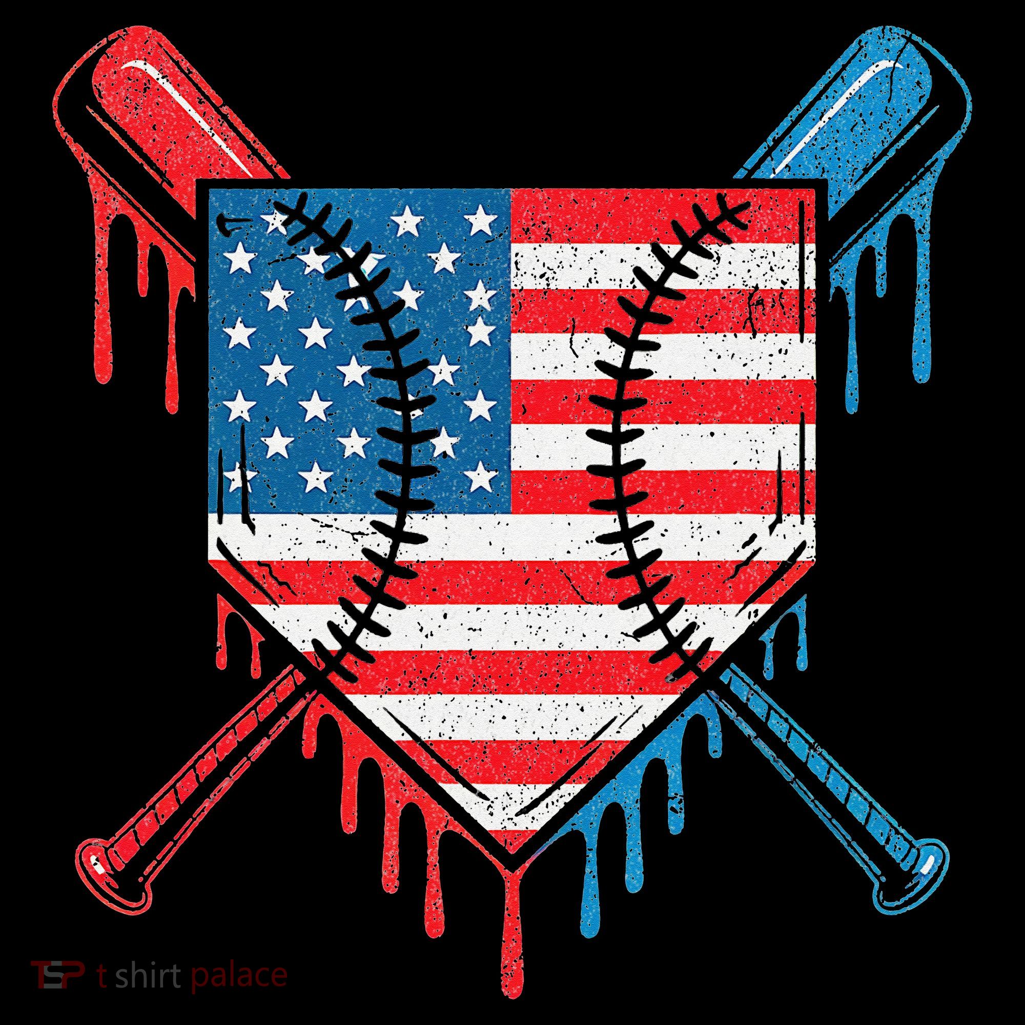 Cool Baseball Home Plate Drip Patriotic 4th Of July Coffee Mug