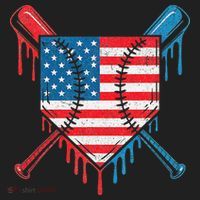 Cool Baseball Home Plate Drip Patriotic 4th Of July Beanie thumb 2