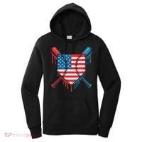 Cool Baseball Home Plate Drip Patriotic 4th Of July Women's Hoodie thumb 0