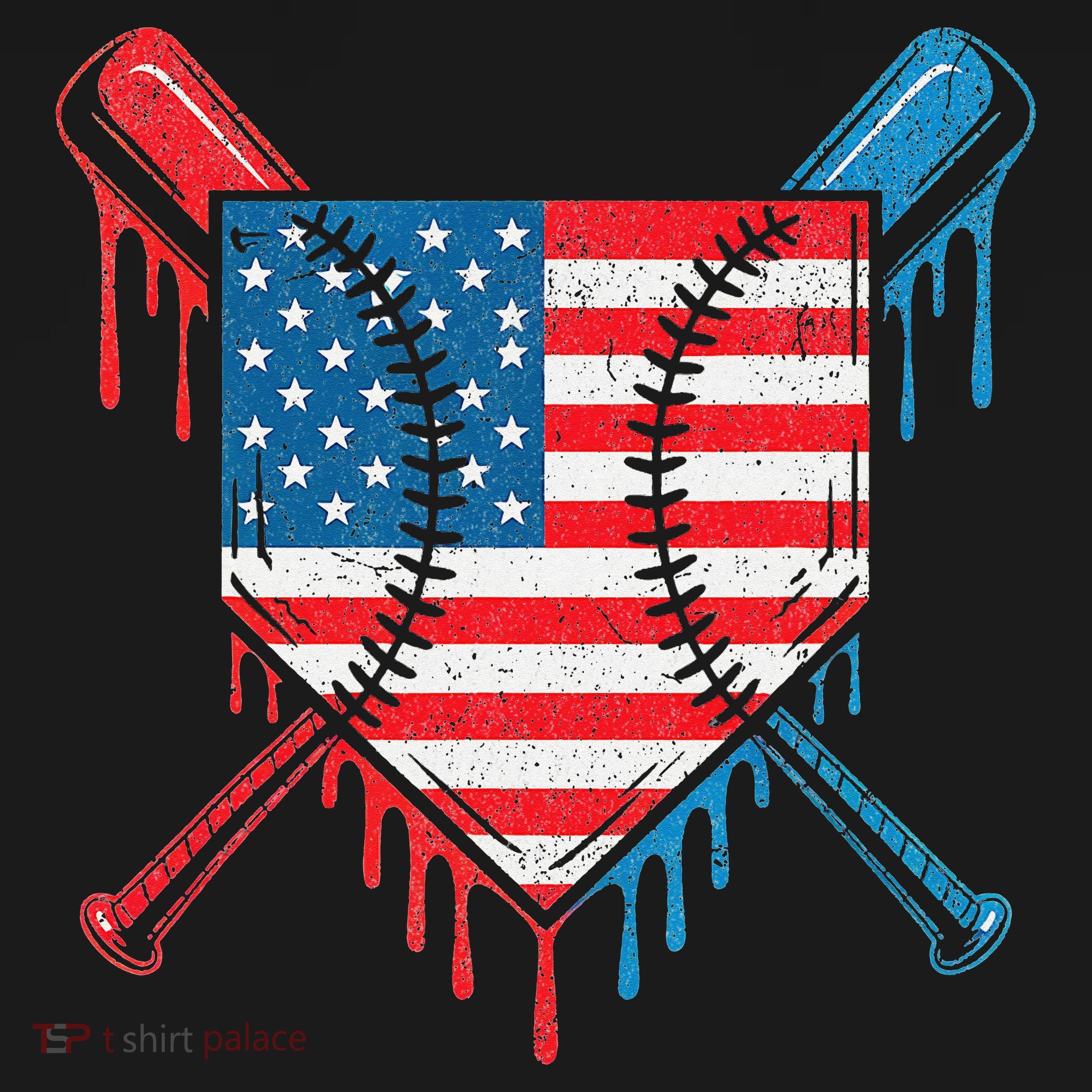 Cool Baseball Home Plate Drip Patriotic 4th Of July Women's Hoodie