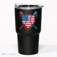 Cool Baseball Home Plate Drip Patriotic 4th Of July Tumbler thumb 0