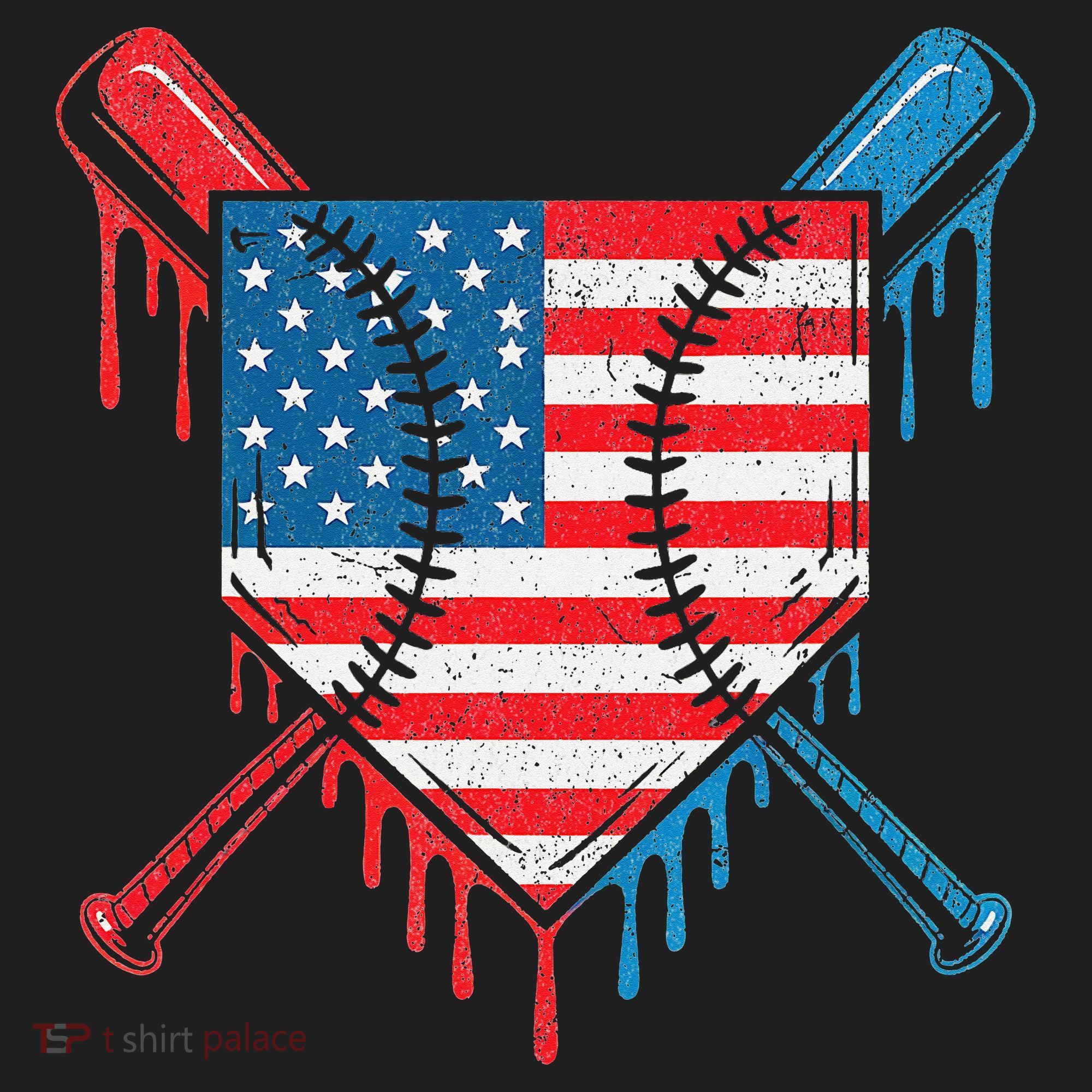Cool Baseball Home Plate Drip Patriotic 4th Of July Tumbler