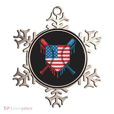 Cool Baseball Home Plate Drip Patriotic 4th Of July Ornament