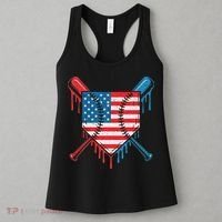 Cool Baseball Home Plate Drip Patriotic 4th Of July Women's Tank Top thumb 3