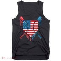 Cool Baseball Home Plate Drip Patriotic 4th Of July Tank Top thumb 0