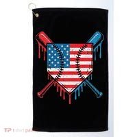 Cool Baseball Home Plate Drip Patriotic 4th Of July Golf Towel thumb 0