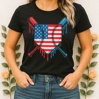 Cool Baseball Home Plate Drip Patriotic 4th Of July Women's T-Shirt thumb 2