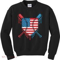 Cool Baseball Home Plate Drip Patriotic 4th Of July Kids Sweatshirt thumb 0