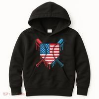 Cool Baseball Home Plate Drip Patriotic 4th Of July Kids Hoodie thumb 0