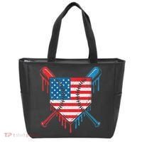Cool Baseball Home Plate Drip Patriotic 4th Of July Tote Bag thumb 0
