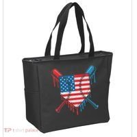 Cool Baseball Home Plate Drip Patriotic 4th Of July Tote Bag thumb 2