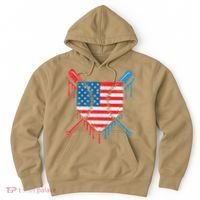 Cool Baseball Home Plate Drip Patriotic 4th Of July Hoodie thumb 0