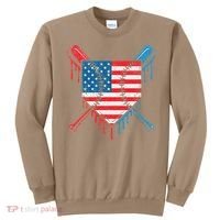 Cool Baseball Home Plate Drip Patriotic 4th Of July Sweatshirt thumb 0