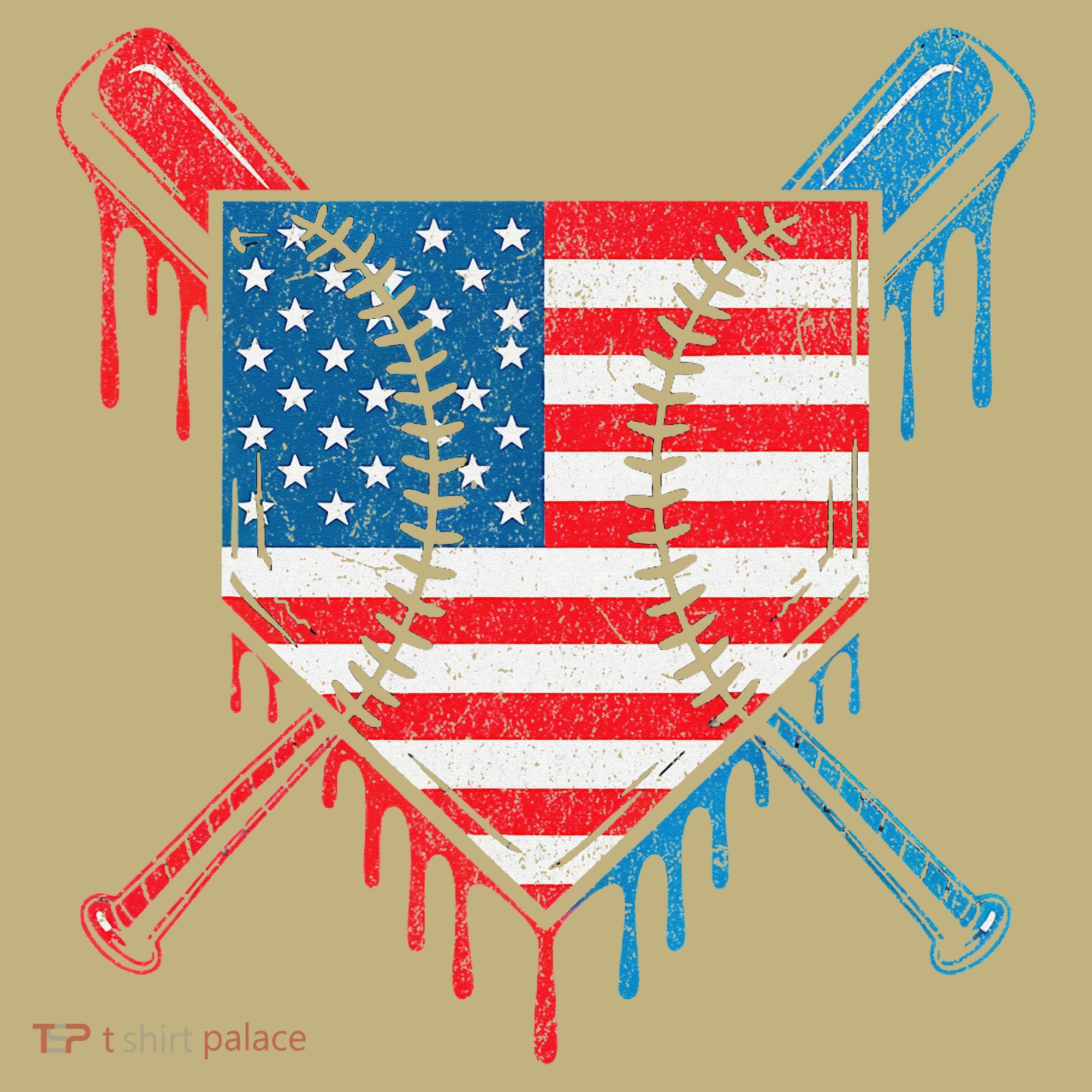 Cool Baseball Home Plate Drip Patriotic 4th Of July Sweatshirt