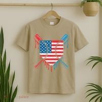Cool Baseball Home Plate Drip Patriotic 4th Of July T-Shirt thumb 2