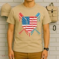 Cool Baseball Home Plate Drip Patriotic 4th Of July T-Shirt thumb 6