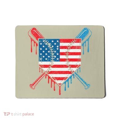 Cool Baseball Home Plate Drip Patriotic 4th Of July Mousepad