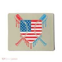 Cool Baseball Home Plate Drip Patriotic 4th Of July Mousepad thumb 0