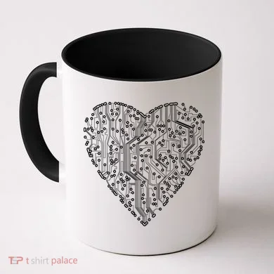 Circuit Board Heart Coffee Mug