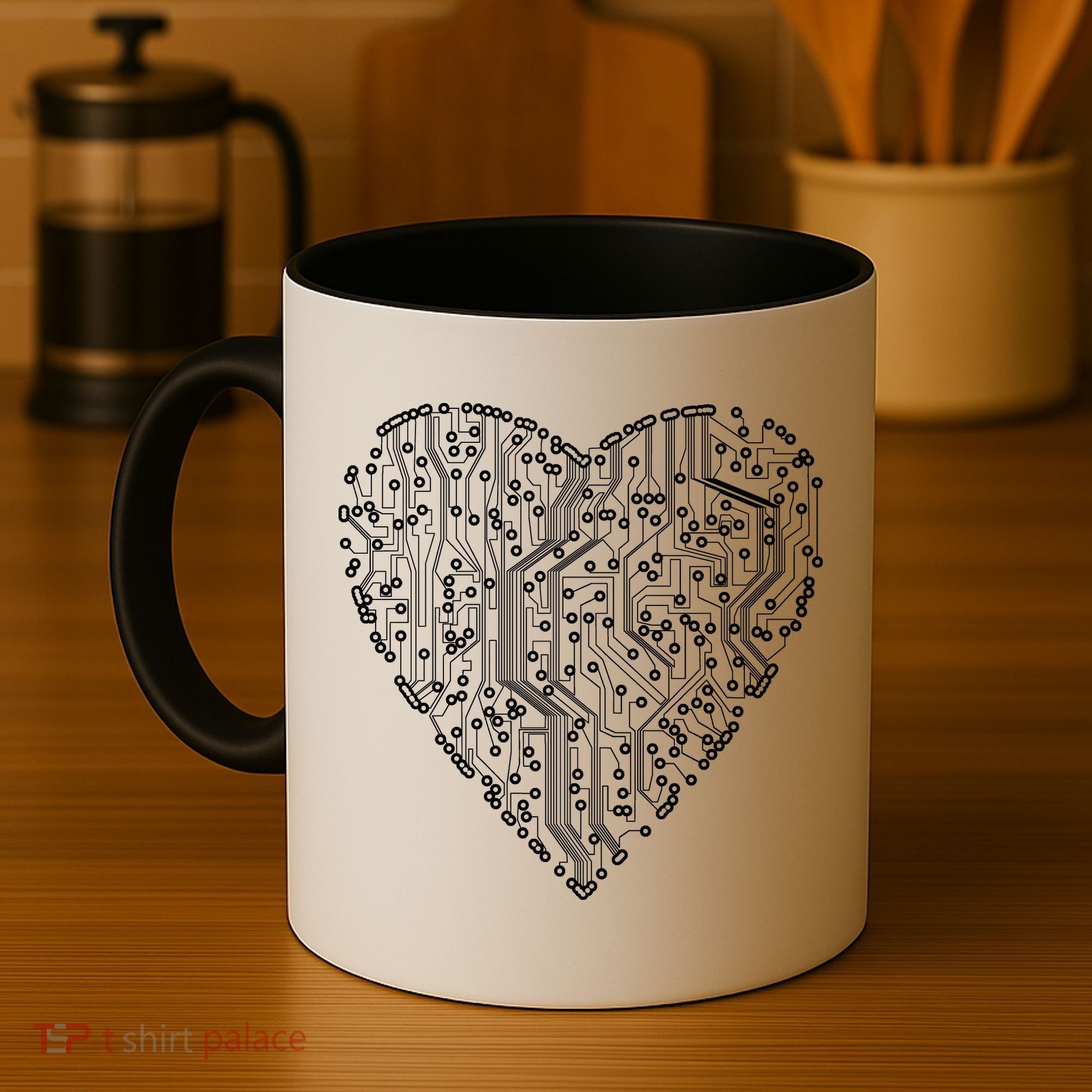 Circuit Board Heart Coffee Mug