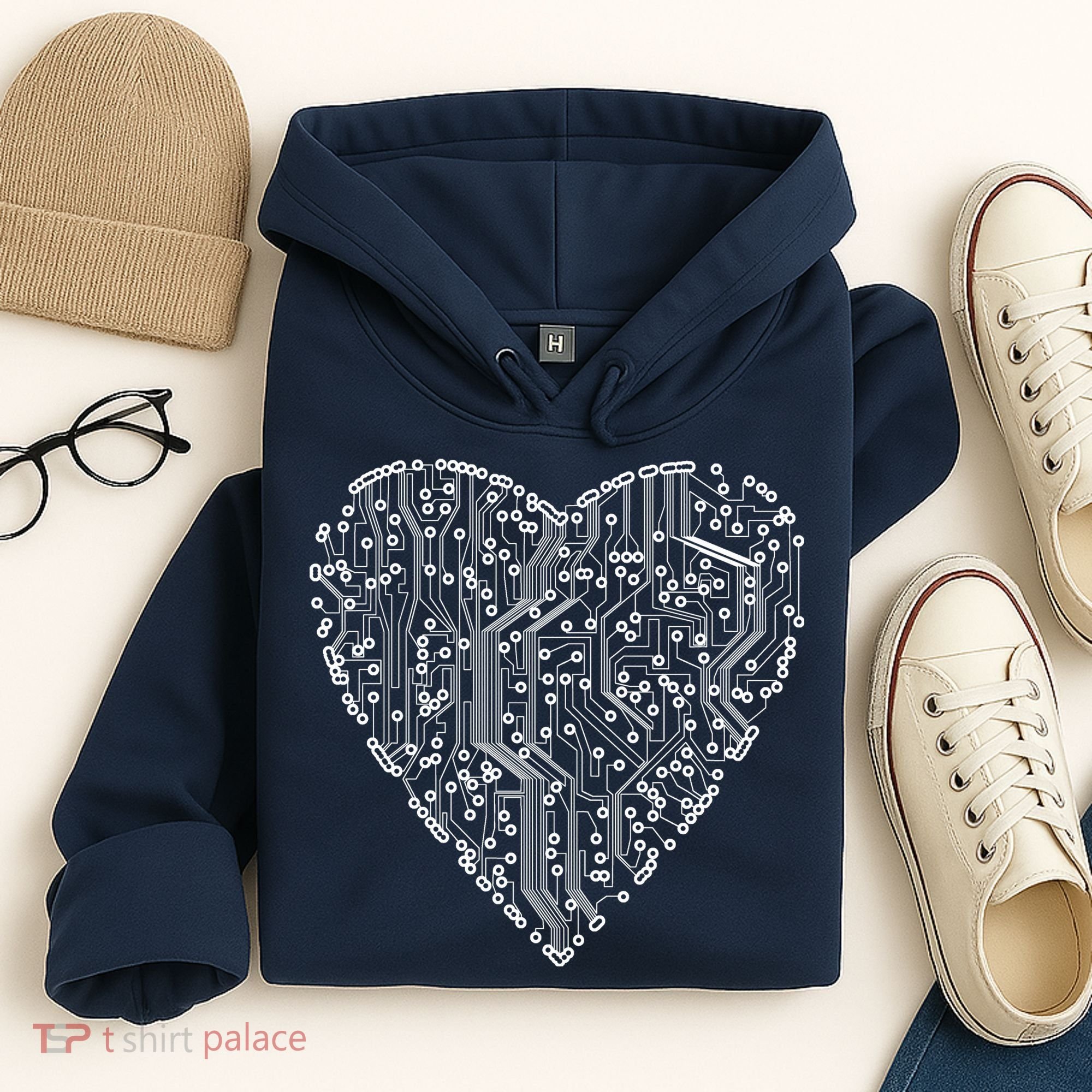 Circuit Board Heart Hoodie