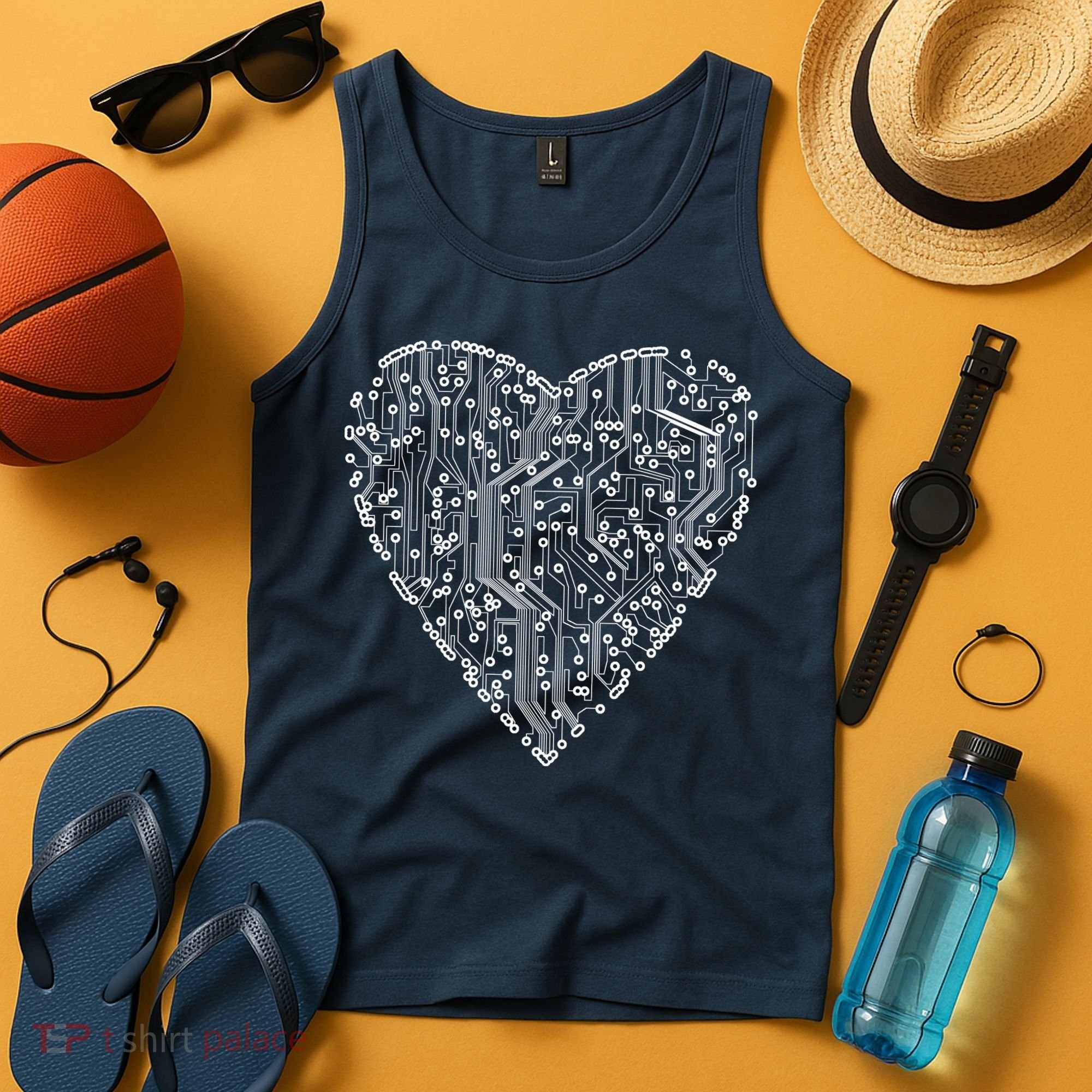 Circuit Board Heart Tank Top