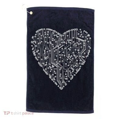 Circuit Board Heart Golf Towel