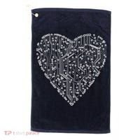 Circuit Board Heart Golf Towel thumb 0