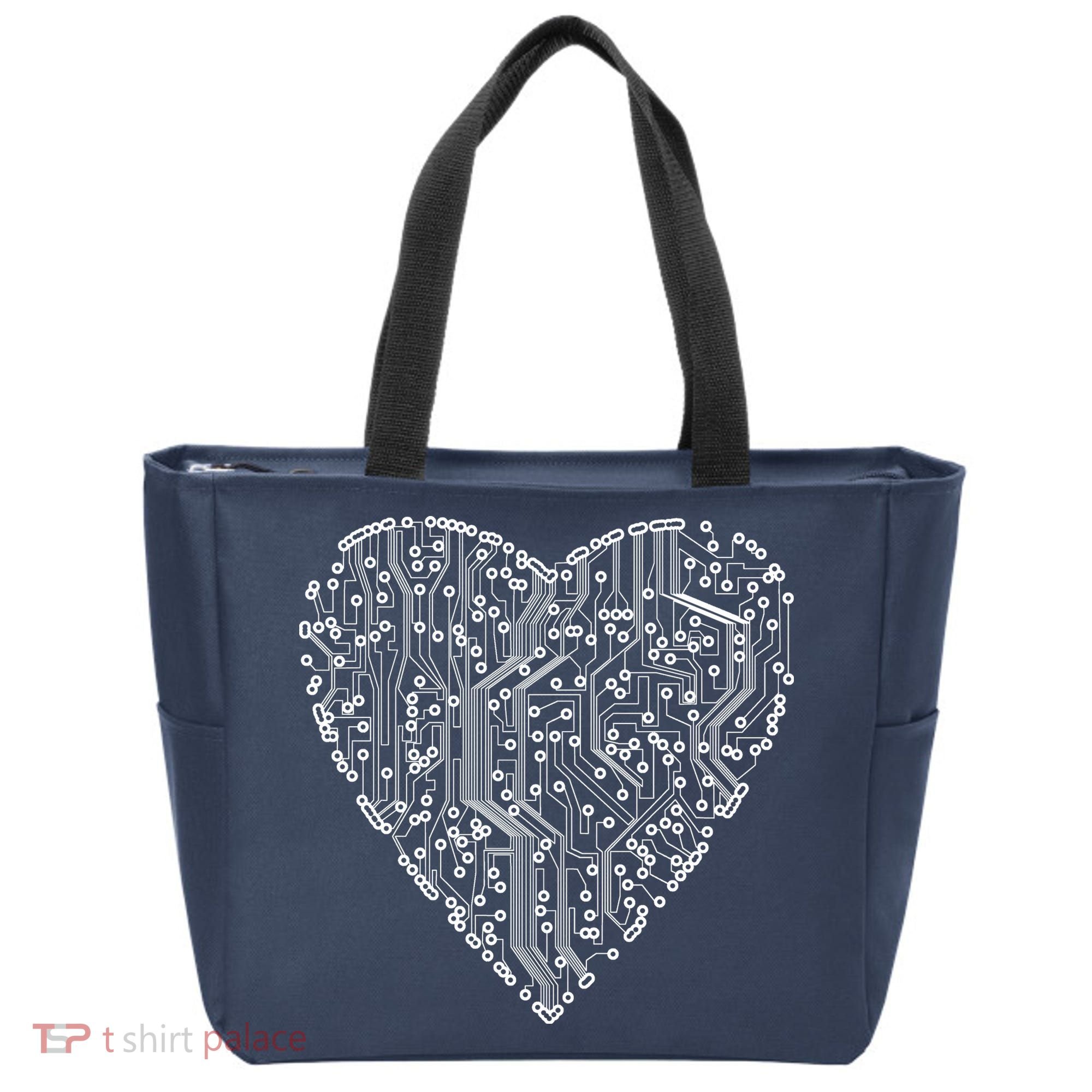 Circuit Board Heart Tote Bag