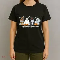 Cute Baby Hippo Moo Deng Fall T-Shirt thumb 4