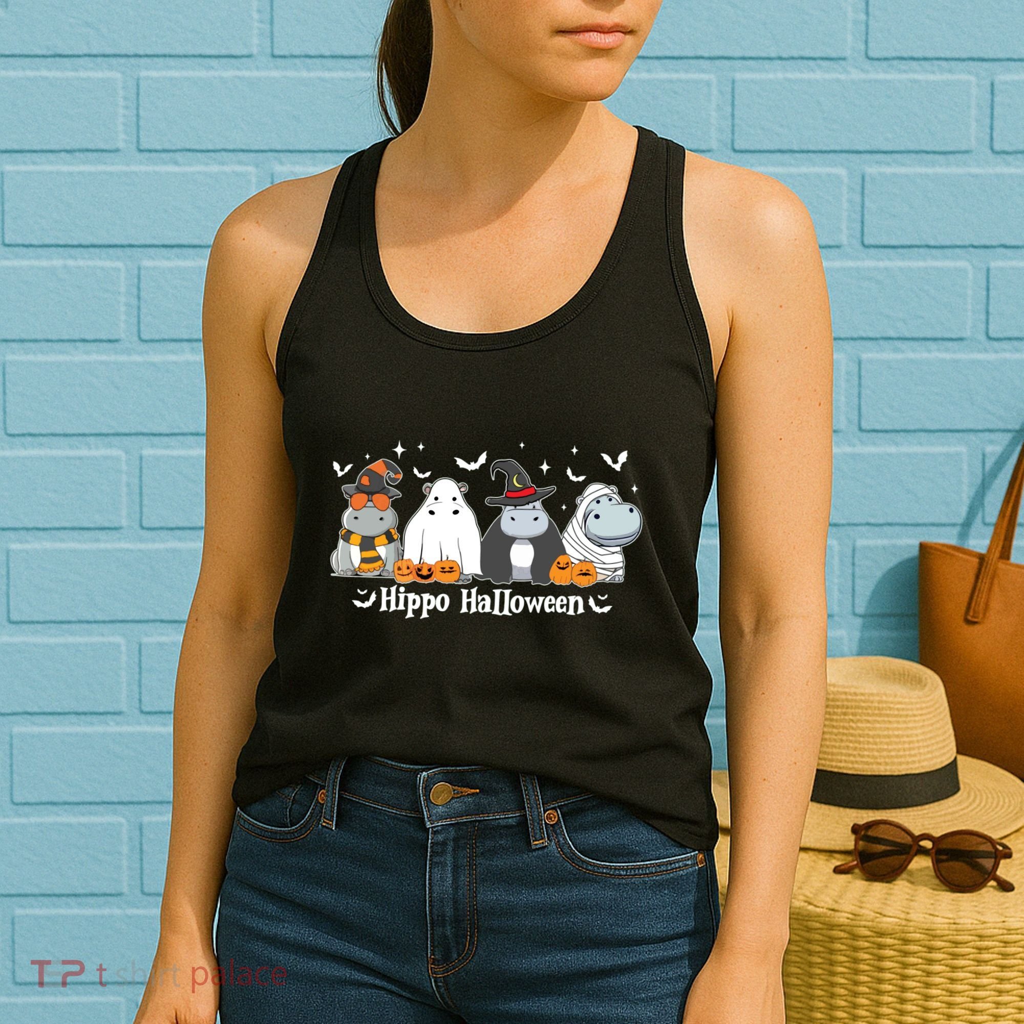 Cute Baby Hippo Moo Deng Fall Women's Tank Top