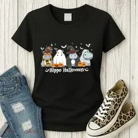 Cute Baby Hippo Moo Deng Fall Women's T-Shirt thumb 3