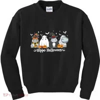 Cute Baby Hippo Moo Deng Fall Kids Sweatshirt thumb 0