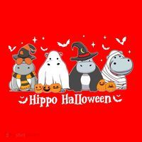 Cute Baby Hippo Moo Deng Fall Santa Hat thumb 1