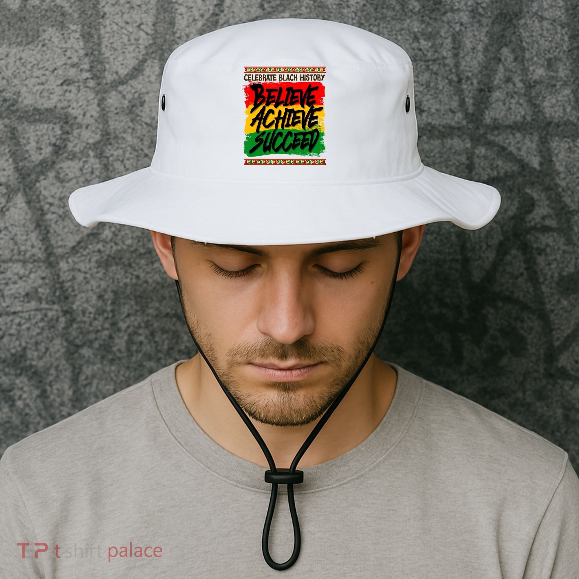 Celebrate Black History Believe Achieve Succeed Bucket Hat
