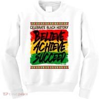 Celebrate Black History Believe Achieve Succeed Kids Sweatshirt thumb 0