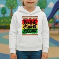 Celebrate Black History Believe Achieve Succeed Kids Hoodie thumb 3