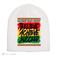 Celebrate Black History Believe Achieve Succeed Short Acrylic Beanie thumb 0