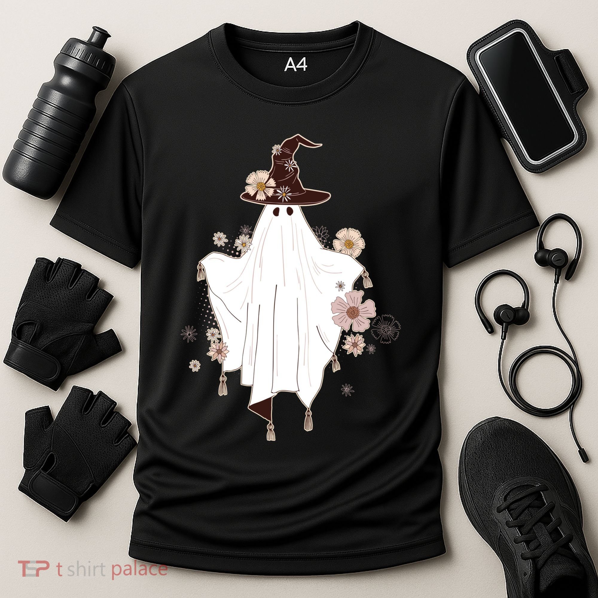 Cute Boho Halloween Ghost Cooling Performance Crew T-Shirt