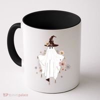 Cute Boho Halloween Ghost Coffee Mug thumb 0