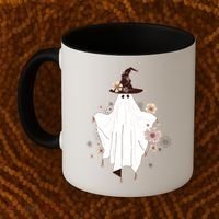 Cute Boho Halloween Ghost Coffee Mug thumb 2