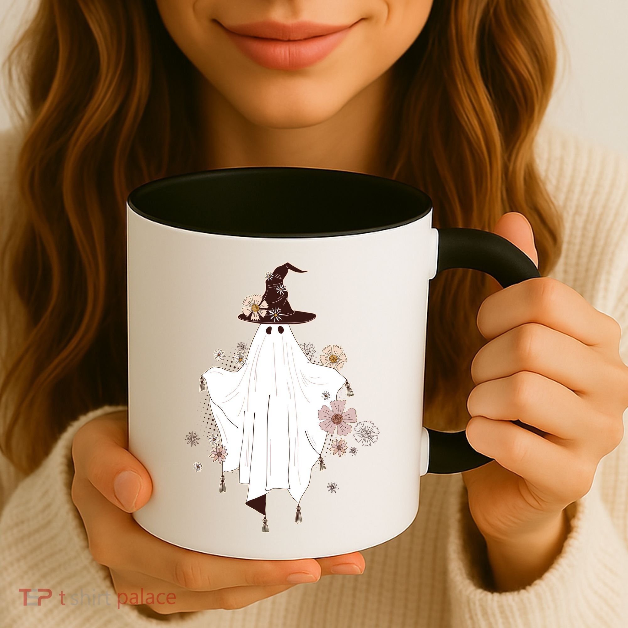 Cute Boho Halloween Ghost Coffee Mug