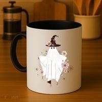 Cute Boho Halloween Ghost Coffee Mug thumb 4