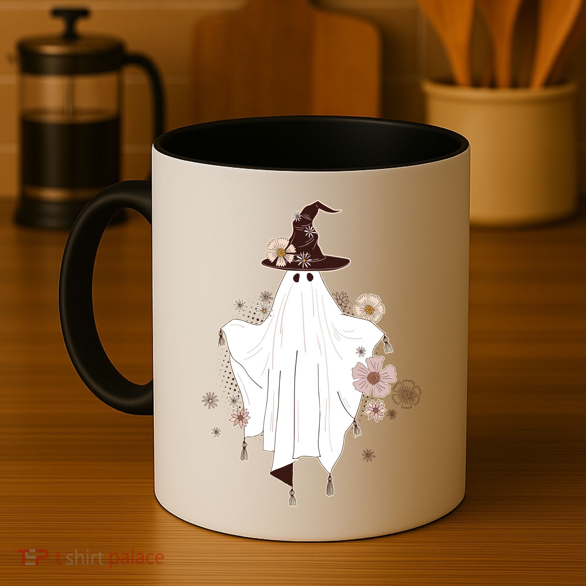 Cute Boho Halloween Ghost Coffee Mug