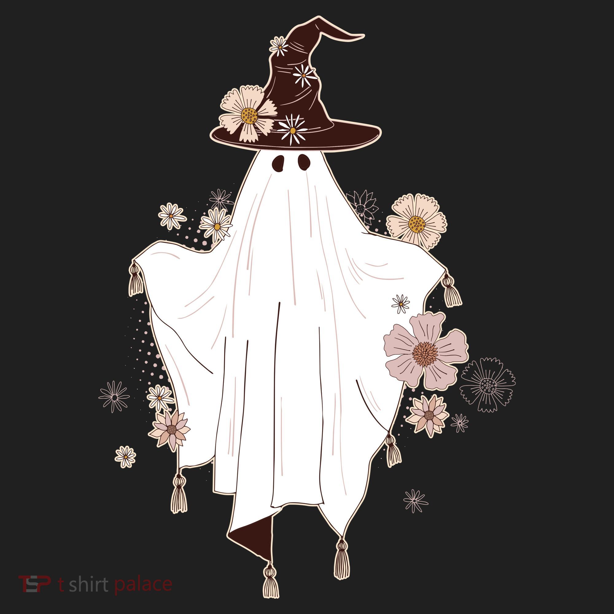 Cute Boho Halloween Ghost Golf Towel