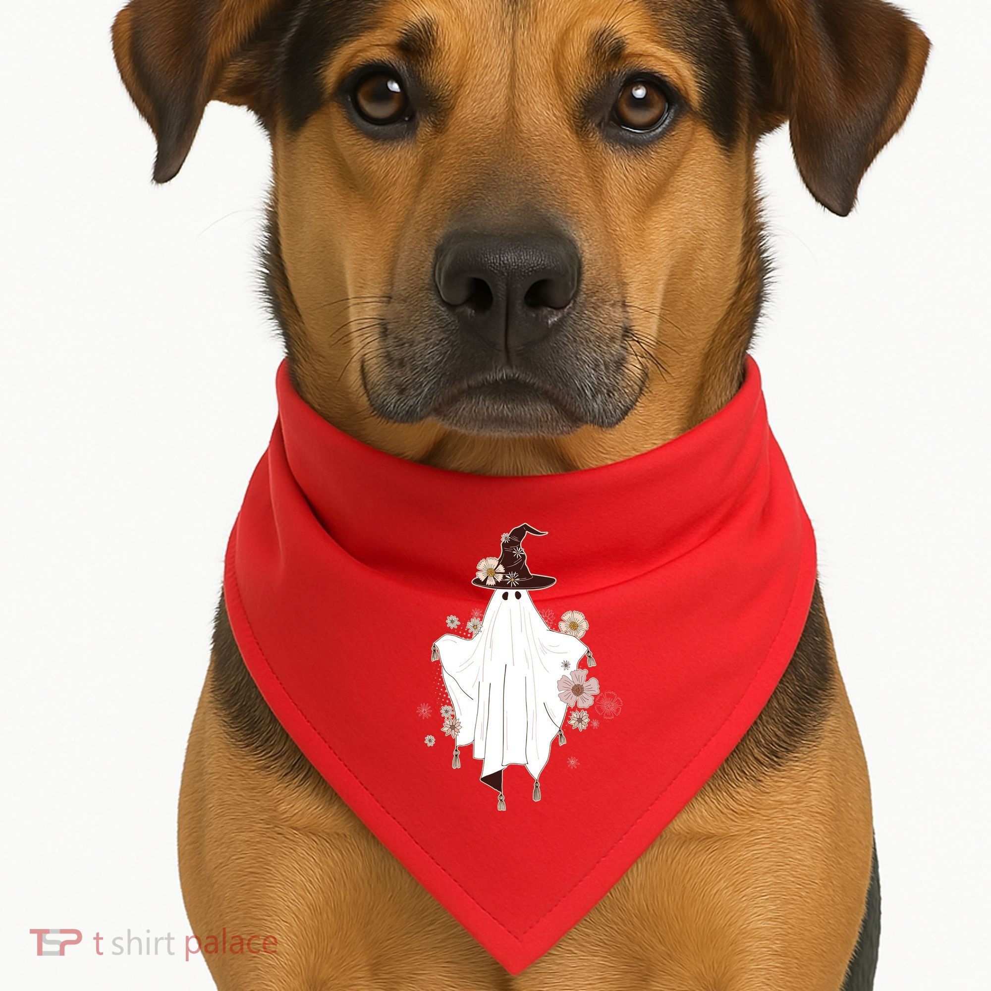 Cute Boho Halloween Ghost USA-Made Doggie Bandana