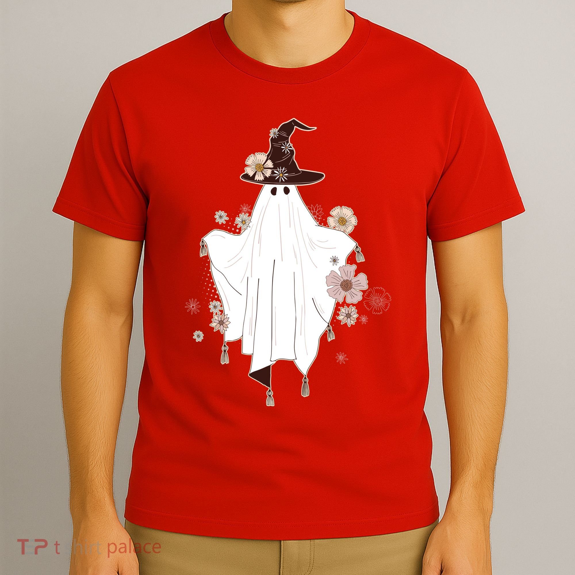 Cute Boho Halloween Ghost T-Shirt