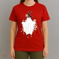 Cute Boho Halloween Ghost T-Shirt thumb 4