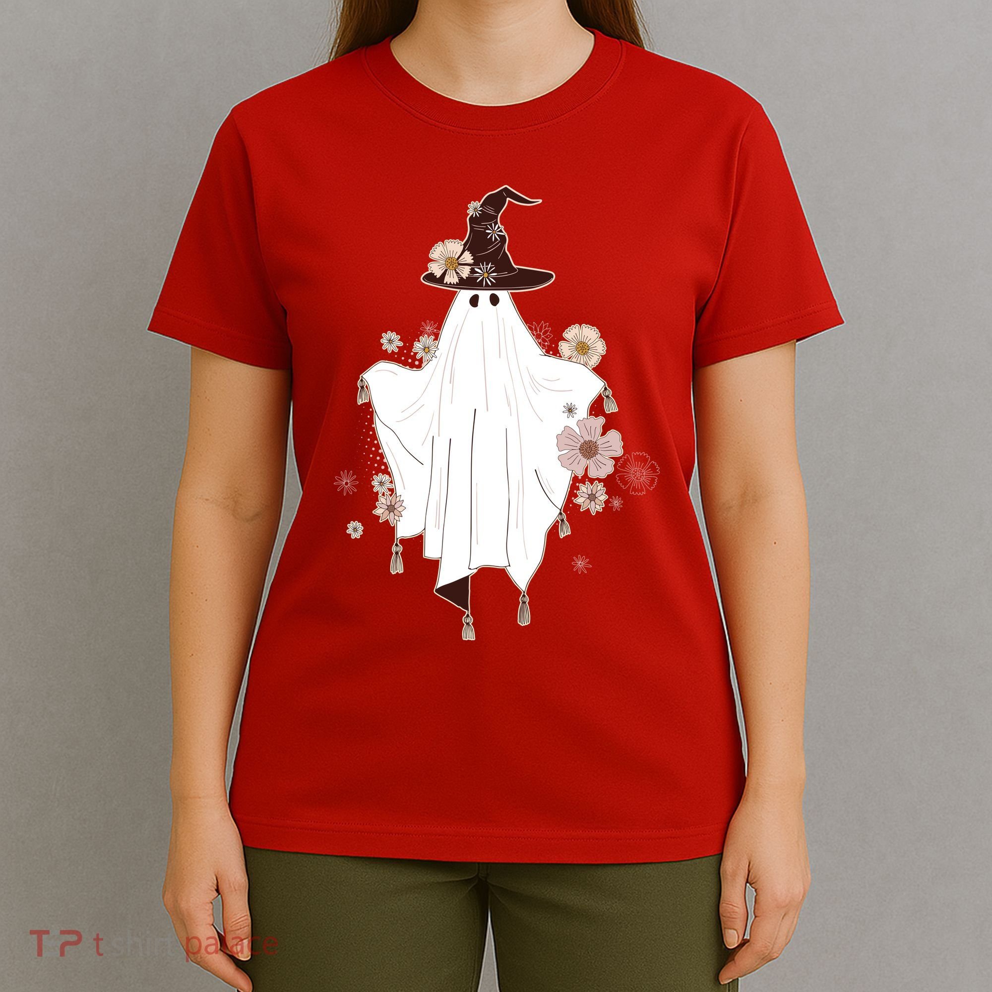 Cute Boho Halloween Ghost T-Shirt